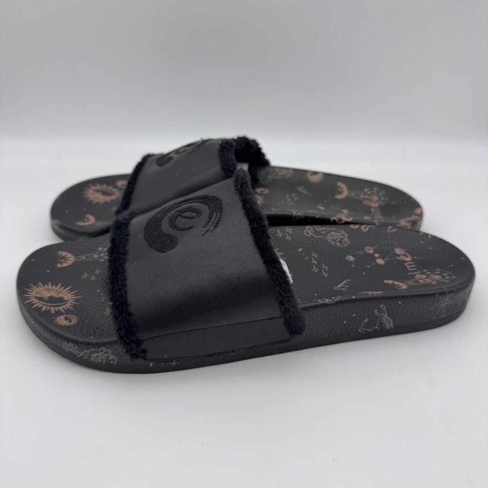 Johnny Was CALME Slide Sandals Women Size 10 Astrology Leather Black Comfort NEW - Picture 5 of 10